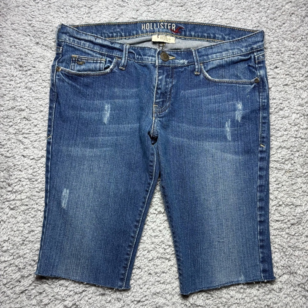 Hollister Shorts Womens 5 Vintage Bermuda Low Rise Raw Hem Frayed Beach Travel